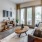 a living room with a bed and a couch
